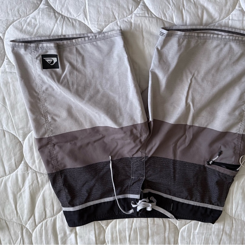 Quiksilver Gray and Black Board Shorts